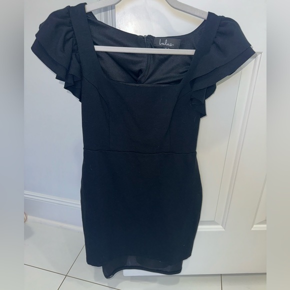 Lulus Black Mini Ruffle Dress 🖤 - Picture 2 of 4